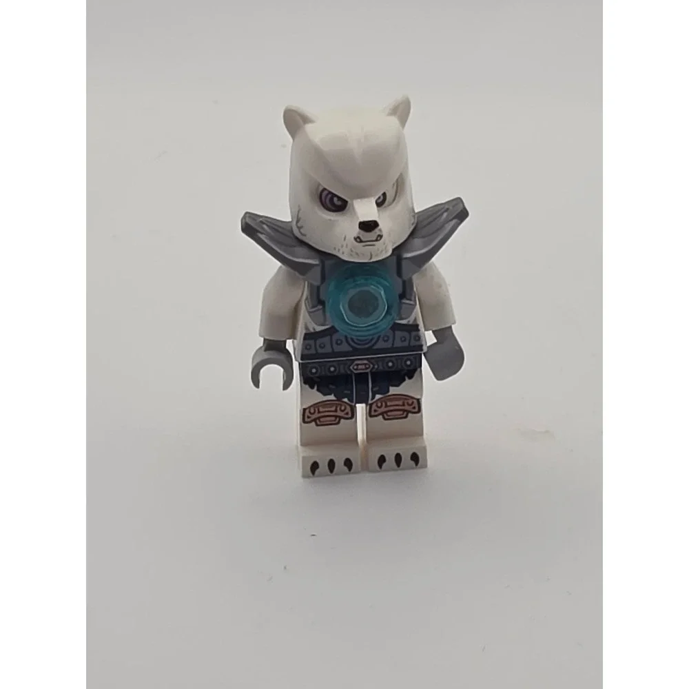 LEGO Ice Bear Warrior Minifigure White Good Condition Mask Shoulder Pads Armour